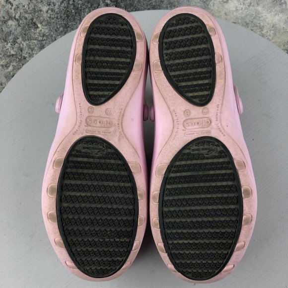 Crocs Women's Size 8 Mercy Work Pink Floral SlipOn Crocs Lock Rubber Clogs - Picture 8 of 11